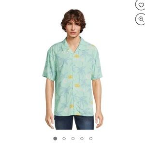 Corona Men's Woven Shirt with Short Sleeves Size XL 46/48 Light Green